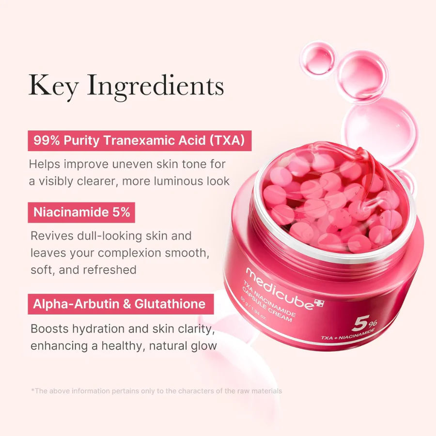 Medicube - TXA Niacinamide Capsule Cream - 55g | Crema Despigmentante e Iluminadora