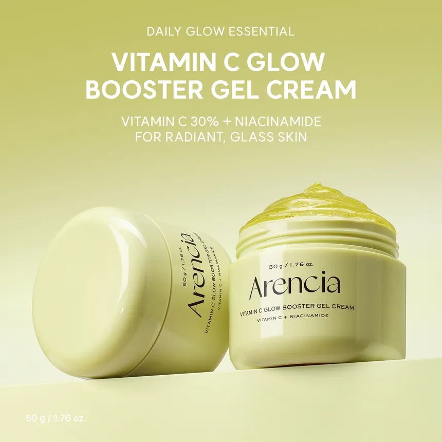 ARENCIA - Vitamin C Glow Booster Gel Cream - 50g | Gel Crema Iluminadora con Vitamina C para Unificar el Tono