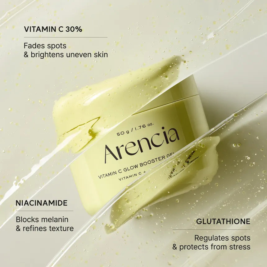 ARENCIA - Vitamin C Glow Booster Gel Cream - 50g | Gel Crema Iluminadora con Vitamina C para Unificar el Tono