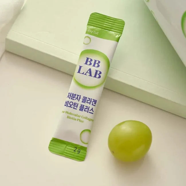 BB LAB - Low Molecular Collagen Biotin Plus - 2g × 30 sticks | Colágeno con Biotina para Mejorar la Elasticidad y Fortalecer Cabello y Uñas.