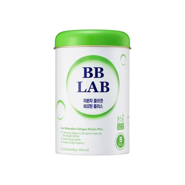 BB LAB - Low Molecular Collagen Biotin Plus - 2g × 30 sticks | Colágeno con Biotina para Mejorar la Elasticidad y Fortalecer Cabello y Uñas.
