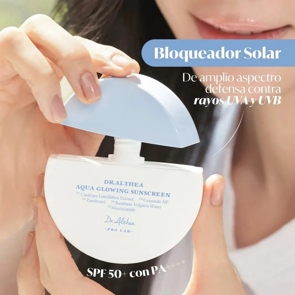 Dr. Althea - Aqua Glowing Sunscreen - 45ml | Protector Solar Hidratante y Calmante