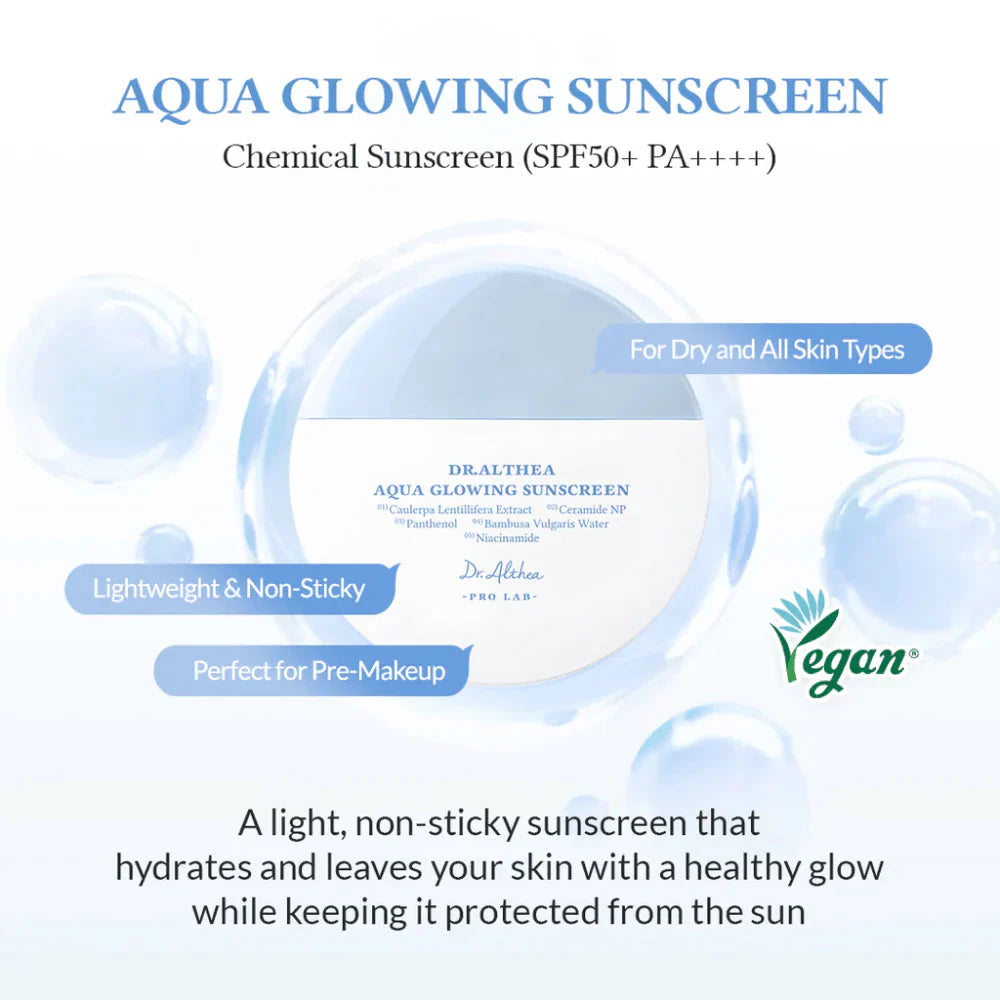 Dr. Althea - Aqua Glowing Sunscreen - 45ml | Protector Solar Hidratante y Calmante