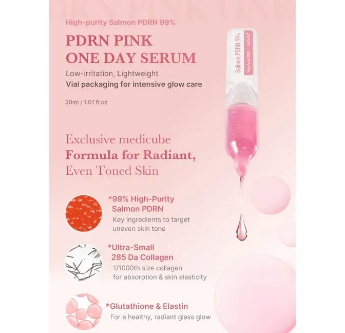 Medicube - PDRN Pink One Day Serum - 1.5 ml * 10 piezas  | Sérum Reparador e Iluminador con PDRN