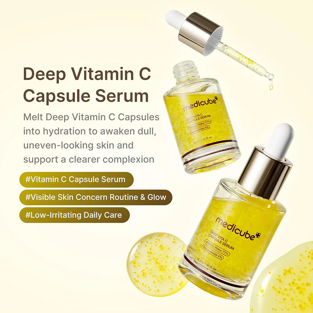 Medicube - Deep Vita C Capsule Serum - 30ml | Sérum Iluminador para Manchas con Vitamina C