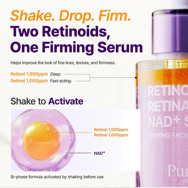 PURITO SEOUL - Retinol Retinal 2000 NAD+ Serum - 30ml | Sérum Antiedad con Retinal y NAD+