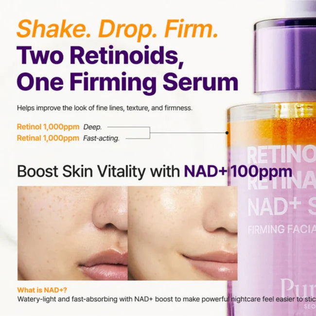 PURITO SEOUL - Retinol Retinal 2000 NAD+ Serum - 30ml | Sérum Antiedad con Retinal y NAD+