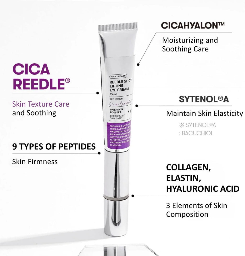 VT - Reedle Shot Lifting Eye Cream 15ml | Contorno de Ojos Reafirmante para Arrugas y Ojeras