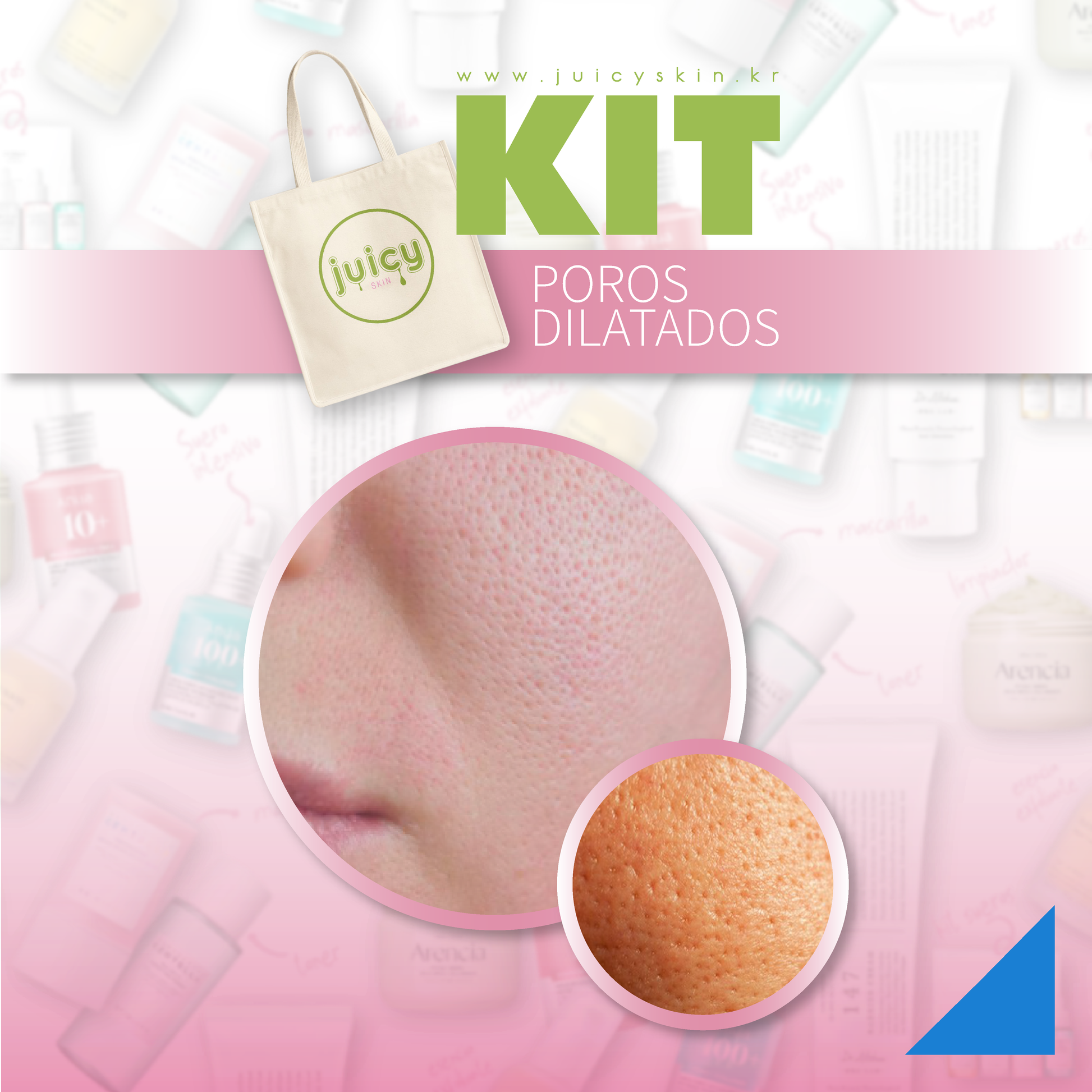 Kit Poros Dilatados | Afina Poros, Controla Sebo y Suaviza la Textura - 4 piezas